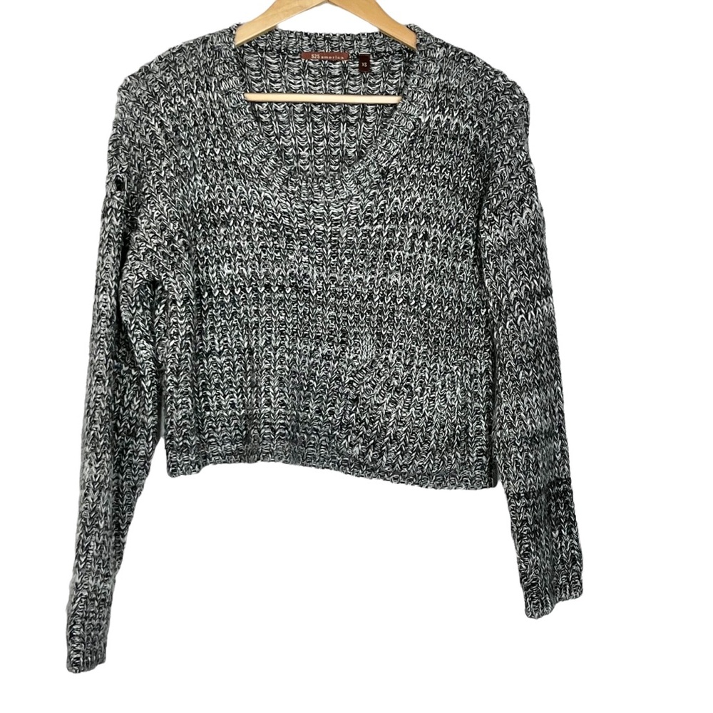 525 American Cropped Chunky Knit Sweater
